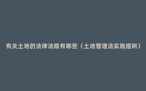 有关土地的法律法规有哪些（土地管理法实施细则）