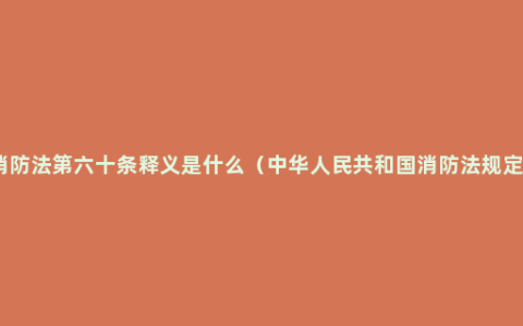 消防法第六十条释义是什么（中华人民共和国消防法规定）