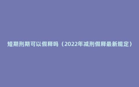 短期刑期可以假释吗（2022年减刑假释最新规定）