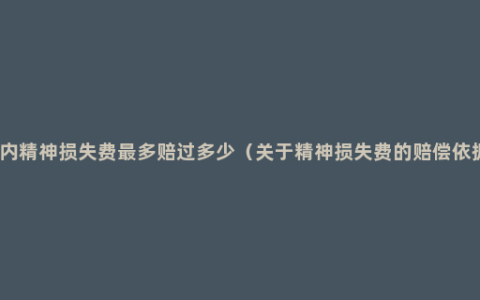 国内精神损失费最多赔过多少（关于精神损失费的赔偿依据）