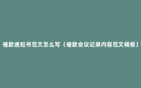 催款通知书范文怎么写（催款会议记录内容范文模板）