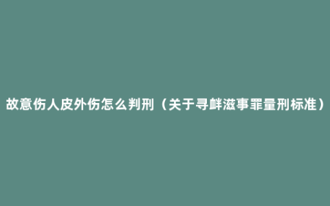 故意伤人皮外伤怎么判刑（关于寻衅滋事罪量刑标准）