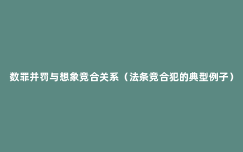 数罪并罚与想象竞合关系（法条竞合犯的典型例子）