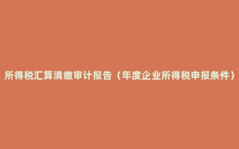 所得税汇算清缴审计报告（年度企业所得税申报条件）