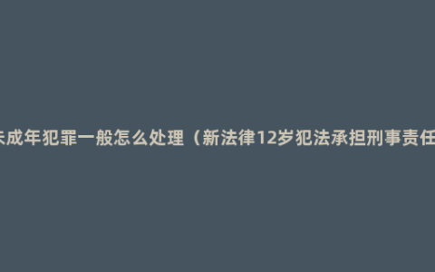 未成年犯罪一般怎么处理（新法律12岁犯法承担刑事责任）