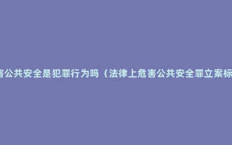 危害公共安全是犯罪行为吗（法律上危害公共安全罪立案标准）