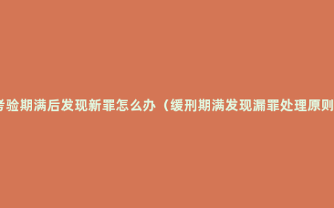 考验期满后发现新罪怎么办（缓刑期满发现漏罪处理原则）