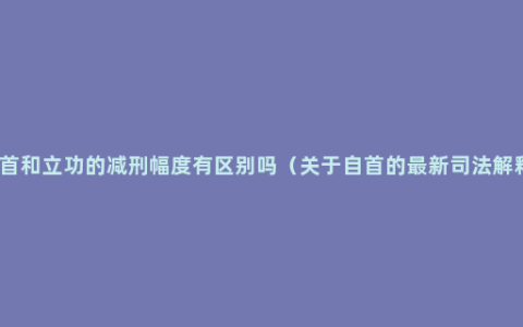 自首和立功的减刑幅度有区别吗（关于自首的最新司法解释）