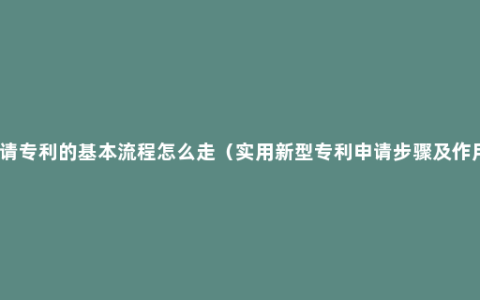 申请专利的基本流程怎么走（实用新型专利申请步骤及作用）