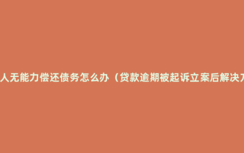 欠款人无能力偿还债务怎么办（贷款逾期被起诉立案后解决方法）