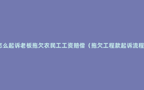 怎么起诉老板拖欠农民工工资赔偿（拖欠工程款起诉流程）