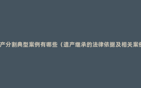 遗产分割典型案例有哪些（遗产继承的法律依据及相关案例）