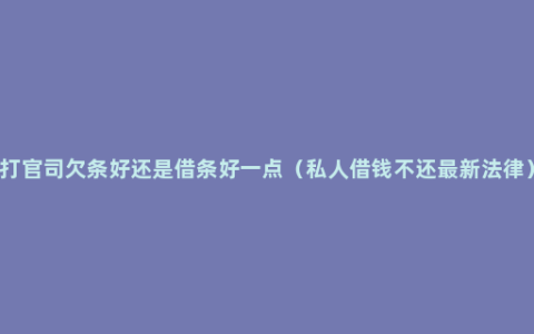 打官司欠条好还是借条好一点（私人借钱不还最新法律）