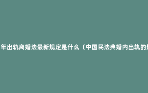 2022年出轨离婚法最新规定是什么（中国民法典婚内出轨的处罚）