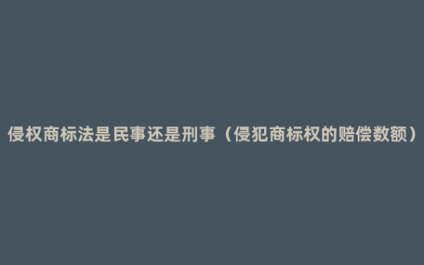 侵权商标法是民事还是刑事（侵犯商标权的赔偿数额）