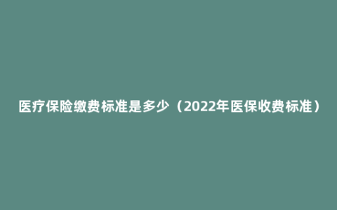 医疗保险缴费标准是多少（2022年医保收费标准）