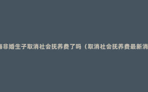 上海非婚生子取消社会抚养费了吗（取消社会抚养费最新消息）