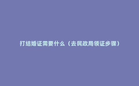 打结婚证需要什么（去民政局领证步骤）