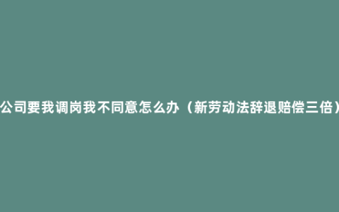 公司要我调岗我不同意怎么办（新劳动法辞退赔偿三倍）