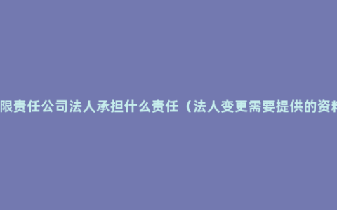 有限责任公司法人承担什么责任（法人变更需要提供的资料）