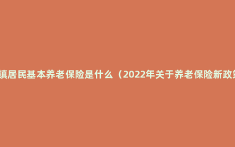 城镇居民基本养老保险是什么（2022年关于养老保险新政策）