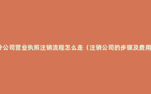 分公司营业执照注销流程怎么走（注销公司的步骤及费用）