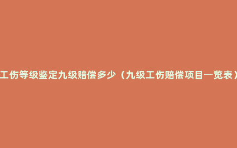 工伤等级鉴定九级赔偿多少（九级工伤赔偿项目一览表）