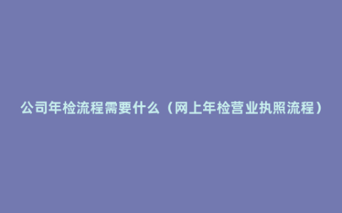 公司年检流程需要什么（网上年检营业执照流程）