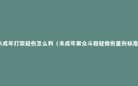 未成年打架轻伤怎么判（未成年聚众斗殴轻微伤量刑标准）