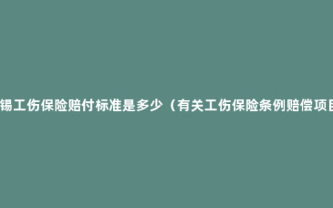 无锡工伤保险赔付标准是多少（有关工伤保险条例赔偿项目）