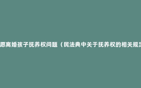 自愿离婚孩子抚养权问题（民法典中关于抚养权的相关规定）