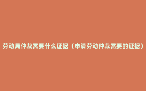 劳动局仲裁需要什么证据（申请劳动仲裁需要的证据）