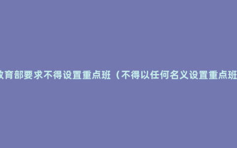 教育部要求不得设置重点班（不得以任何名义设置重点班）