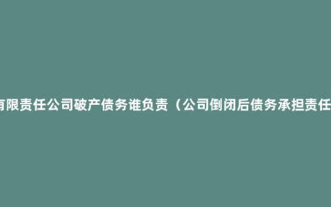 有限责任公司破产债务谁负责（公司倒闭后债务承担责任）