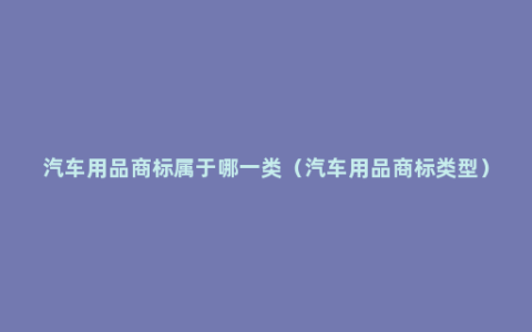 汽车用品商标属于哪一类（汽车用品商标类型）