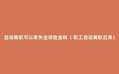 自动离职可以拿失业保险金吗（ 职工自动离职后果）