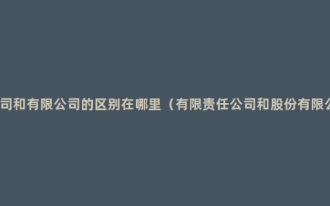 股份有限公司和有限公司的区别在哪里（有限责任公司和股份有限公司的区别）