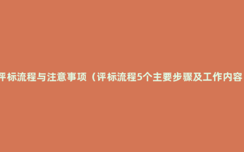 评标流程与注意事项（评标流程5个主要步骤及工作内容）