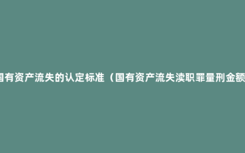 国有资产流失的认定标准（国有资产流失渎职罪量刑金额）