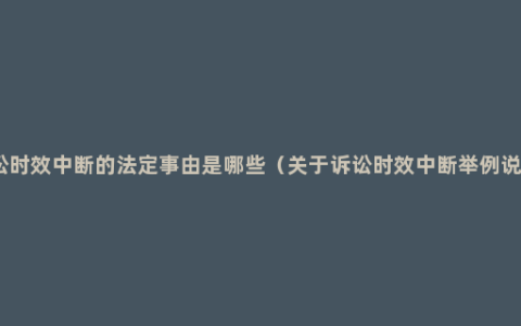 诉讼时效中断的法定事由是哪些（关于诉讼时效中断举例说明）