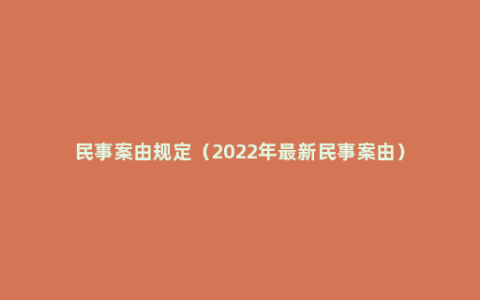 民事案由规定（2022年最新民事案由）