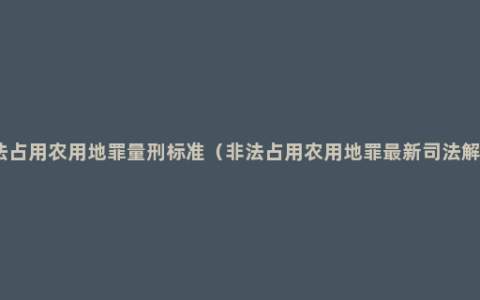 非法占用农用地罪量刑标准（非法占用农用地罪最新司法解释）