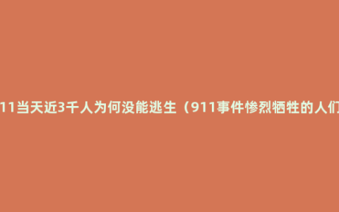 911当天近3千人为何没能逃生（911事件惨烈牺牲的人们）