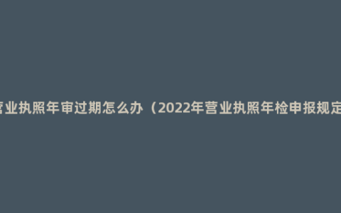 营业执照年审过期怎么办（2022年营业执照年检申报规定）