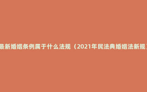 最新婚姻条例属于什么法规（2021年民法典婚姻法新规）