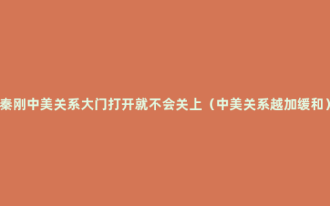 秦刚中美关系大门打开就不会关上（中美关系越加缓和）