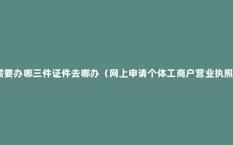 开店需要办哪三件证件去哪办（网上申请个体工商户营业执照步骤）