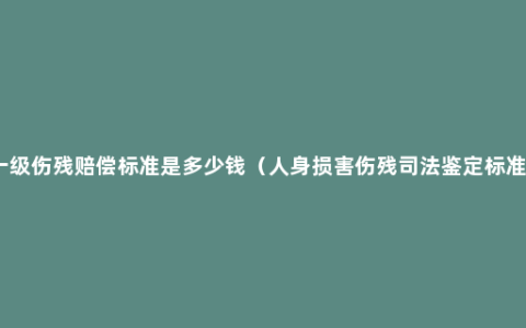 一级伤残赔偿标准是多少钱（人身损害伤残司法鉴定标准）