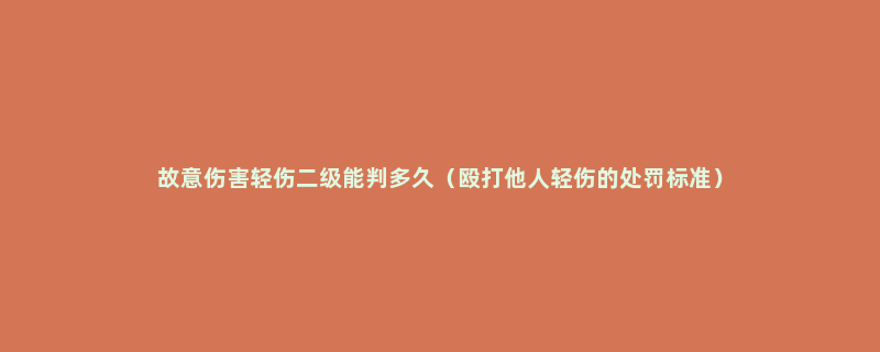 故意伤害轻伤二级能判多久（殴打他人轻伤的处罚标准）