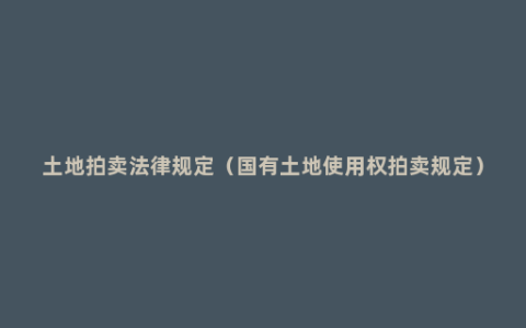 土地拍卖法律规定（国有土地使用权拍卖规定）